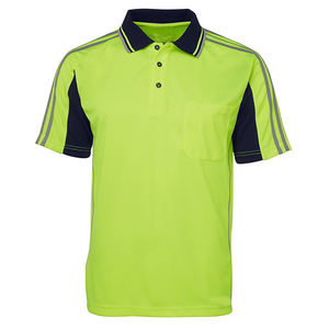 Camisas de Seguridad Polo Amarillo de Alta Visibilidad Personalizadas de Poliéster para Todo Clima, Uniformes de Trabajo de Alta Visibilidad, Fabricante de Camisas - Product Image 1