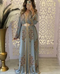 SUPERBE DESIGN DE BRODERIE SUR ROBE CAFTAN AVEC PERLES DE VERRE EN CRISTAL, PIERRE, PERLES, SEQUENCE,DABKA WORK @ 2024 - Product Image 1