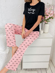 Nouvelle Arrivée - Ensemble Pyjama Femme Taille Haute Uni Grande Taille Séchage Rapide Deux Pièces Sexy et Élégant pour Automne Printemps - Product Image 4