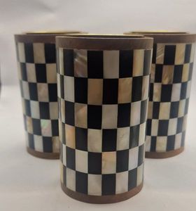 แม่ของไข่มุกฝังไม้ชาตกแต่งบ้านเทียนที่มีแม่ของไข่มุกที่สง่างามสำหรับให้แสงสว่างในพื้นที่ของคุณ - Product Image 1