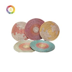 แผ่นหญ้าทะเลแบบทำมือตกแต่งผนังสไตล์โบโฮสำหรับตกแต่งภายใน - Product Image 1