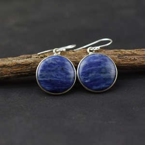 925 Stamp Designer Best Quality Blue <b>Dangle</b> <b>Earring</b> Jewelry 925 Solid Sterling Silver Handmade Gemstone Sodalite Spinner <b>Earring</b> - Product Image 4