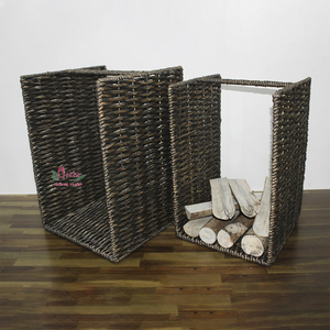 Artex Dong Thap Factory Vietnam Handwoven Wicker <b>Log</b> <b>Basket</b> Set Decorative Storage for Firewood and <b>Fireplace</b> Use - Product Image 2