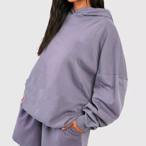 Hoodie with text design women custom oversized cotton fleece pullover street style - Product Image 4