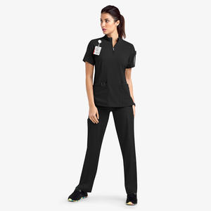 Venta caliente Unisex manga corta Scrubs conjuntos de alta calidad de tela suave uniforme de enfermería para uso hospitalario al por mayor Scrubs hombres mujeres - Product Image 4