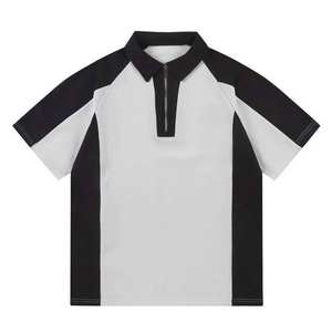 Polos de Algodón Grueso de Alta Calidad para Hombre, Diseño Personalizado con Cierre de Cremallera de un Cuarto en Color Contrastante, Estilo Holgado - OEM - Product Image 2