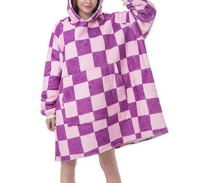 Sweat à capuche en sherpa personnalisé pour femmes, sweat à capuche surdimensionné en forme de couverture, tricoté, chaud, OEM, approvisionnement en gros, directement de l'usine - Product Image 4