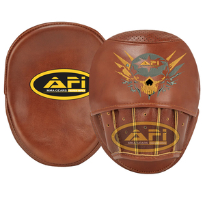Manoplas de boxeo de cuero genuino de enfoque curvo y almohadillas de mano para Karate y Muay Thai Kick Sparring Training & Target Practice - Product Image 1