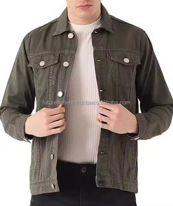 Chaqueta vaquera de poliéster 100% de alta calidad para hombre, último diseño con cuello levantado, lona impermeable, chaqueta disponible al por mayor - Product Image 1