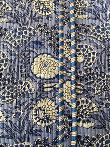 Sac fourre-tout matelassé bleu à motifs floraux, en coton fait main | Sac de voyage léger Sac de shopping bohème - Product Image 6