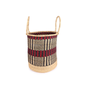 Cesta de algas marinas Bolga, cilindro alto tejido africano, cesta de almacenamiento para ropa sucia, asas ecológicas, diseño Flexible, marca Vecraft - Product Image 3