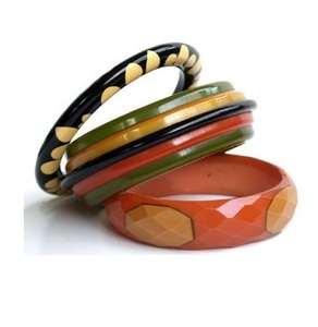Meilleurs bracelets vintage fantaisie élégants en résine, multicolores, rayés vert et jaune, design de mode unisexe, bijoux, cadeau de fête, bracelet pour femme - Product Image 4
