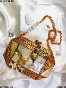 Top Fancy Girls Women piedra de ágata con bolsos de mano de resina para fiesta de boda, bolso de mano para mujer y novia a bajo precio - Product Image 4