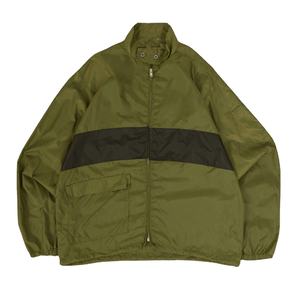 Veste en nylon bicolore vert et noir, coupe-vent de club sportif, veste de ski respirante, anorak à capuche de qualité respirante et rapide - Product Image 1