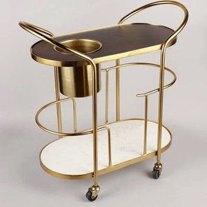 Hot <b>Sale</b> Best Quality Factory Direct Low Price Metal Serving Bar Cart <b>Trolley</b> Copper Finish Hotel <b>Trolley</b> <b>for</b> Room - Product Image 2