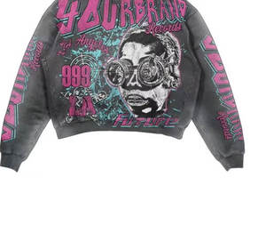 Personalizado de gran tamaño DTF DTG Rhinestone Sudadera con capucha para los hombres Streetwear moda pulóver sudadera fábrica al por mayor - Product Image 5