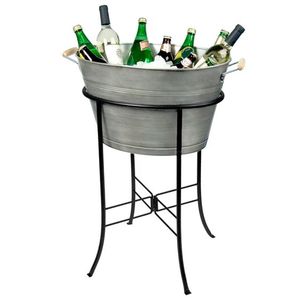 Best Selling Wine <b>Tub</b> Standard Design Bar Table Decor Wine <b>Tub</b> Premium Quality <b>Galvanized</b> Wine <b>Tub</b> With Stand At Best Price - Product Image 1