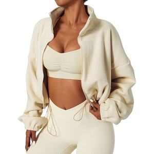 Veste et touser pour femme ensemble coton mélangé polaire survêtement confortable coupe ample décontracté motif solide pour printemps/été 2026 - Product Image 1