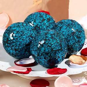 Mosaico de cristal hecho a mano, bolas decorativas de Navidad, azulejos perfectos para mesa, elegante mosaico decorativo de cristal, bolas de Navidad - Product Image 1