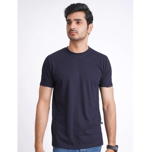 100% coton doux hommes à manches courtes col rond plaine T-Shirts Logo personnalisé imprimé avec méthode numérique respirant motif solide - Product Image 1