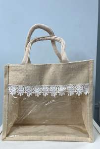 Custom Bulk Jute <b>Gift</b> <b>Bags</b> with PVC Clear Window for Hamper & <b>Party</b> Packaging Return <b>Gifts</b> for Corporate Promotions - Product Image 4