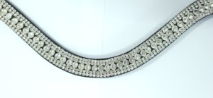 Banda Frontal de Cuero Genuino para Caballos de Carrera Ingleses de Lujo, Color Fucsia, Diseño Ondulado, Cristales Transparentes, Bucle con Botón a Presión para Caballos Indios - Product Image 3