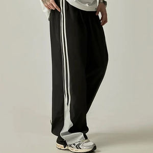 Custom Cotton Baggy Sweatpants <b>Men</b> <b>Loose</b> <b>Trousers</b> Wide Leg Flare Design Drawstring Pockets Mid Waist Lightweight Breathable - Product Image 3