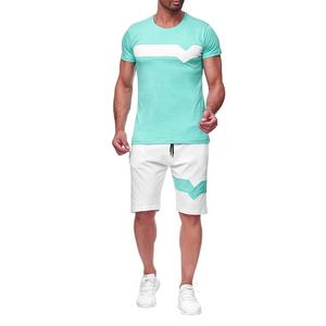 Conjunto Deportivo de Verano 2024 para Hombre, Transpirable, de 2 Piezas, Estampado, 100% Algodón, Camiseta y Pantalones Cortos de Punto - Product Image 4