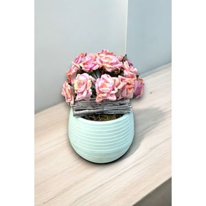 Annaflower - Arrangement floral rose clair - Produit décoratif pour la maison et le bureau - Product Image 2