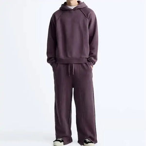 2025 ensemble de pantalons à capuche 500GSM 100% coton Logo personnalisé surdimensionné survêtement Streetwear pull col à capuche pour l'hiver - Product Image 5