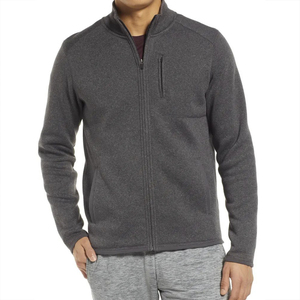 Usine de haute qualité personnalisée sans capuche poitrine poche intérieure Slim Fit coton éponge française 400 gsm sweats à capuche zippés - Product Image 1