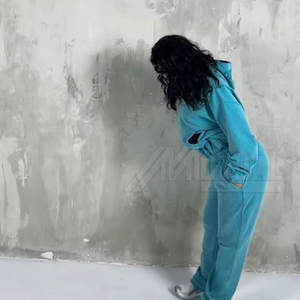 Ropa deportiva de moda transpirable con lavado ácido de alta calidad para mujer, chándal con capucha, patrón sólido, conjunto para correr ecológico, otoño - Product Image 4