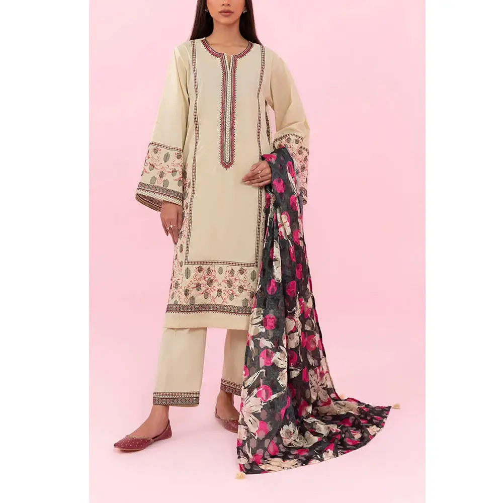 Vestido de verão feminino de algodão para gramado, roupas femininas de verão, shalwar e kameez de algodão com dupatta