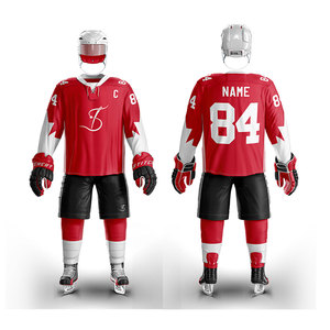 Conjunto de uniforme de hockey sobre hielo personalizado tejido de poliéster duradero camisetas de equipo pantalones ropa deportiva para hombres y jóvenes - Product Image 3