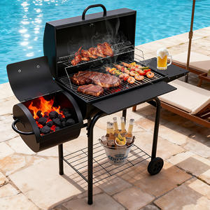 <span class=keywords><strong>Barbecue</strong></span> au <span class=keywords><strong>charbon</strong></span> de bois et fumoir de grande capacité, nettoyé, avec zone de cuisson spacieuse, certifié CE/DGCCRE/LFGB, robuste et de qualité supérieure - Product Image 2