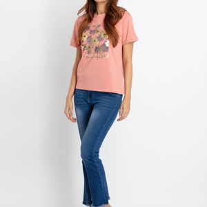 Camiseta de mujer de tela cómoda hecha en Pakistán, diseño único, Color sólido, precios competitivos para uso en verano - Product Image 2