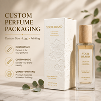 Boîtes en papier gaufré blanc de luxe avec logo personnalisé pour parfums et cosmétiques, emballage OEM avec estampage à chaud doré, boîte à parfum