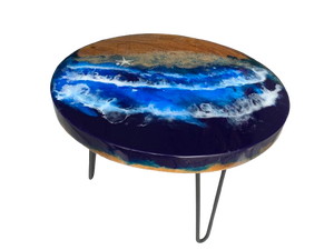 Chất Lượng Cao Bàn Cà Phê Nhựa Bảng Đồ Nội Thất Tùy Chỉnh Màu Xanh Đại Dương Khái Niệm Nhựa Với Gỗ Tếch - Product Image 3