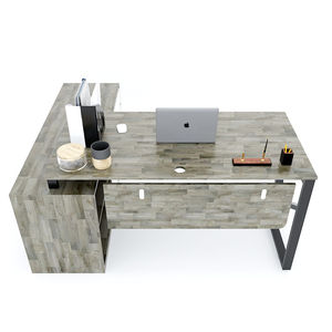 Escritorio Ejecutivo de Diseño Contemporáneo SFKC004 en Madera y Caucho con Forma de 'K' en Hierro y Riel para Archivador - Product Image 2