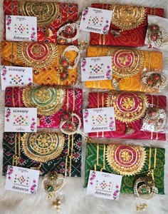 100 Patola/Bandhej imprimé Combo ensemble spacieux élégant pochette sac à main pour Diwali Ramadan nouvel an mariage Halloween retour fêtes - Product Image 3