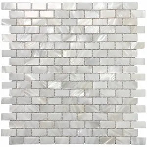 Lot de 10 feuilles de carreaux de mosaïque en coquille de nacre pour dosseret de cuisine et sol de salle de bain Accessoires de carreaux de qualité supérieure - Product Image 1