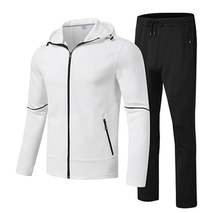 Le plus populaire 2024 personnalisé formation Jogging confortable fermeture éclair sweats à capuche costumes deux pièces ensemble survêtements pour hommes - Product Image 5
