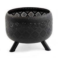 Elegant forged iron <b>fire</b> <b>pit</b> with wide circular bowl and countryside charm made for home exterior heating - Product Image 6