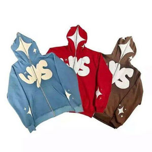 Custom High Quality Men's Streetwear <b>Hoodie</b> Vintage Acid Wash Sun Faded Distressed <b>Pockets</b> Double Layer Fleece Blank <b>Zip</b> - Product Image 2