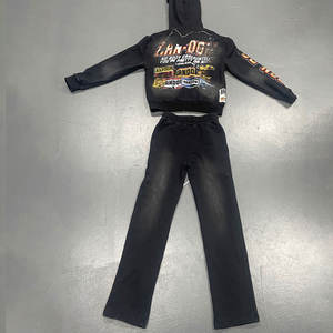 Conjunto Deportivo Personalizado 100% Algodón, Dos Piezas, Corte Regular, Sudadera con Capucha para Hombre, Felpa Transpirable, Invierno, Estampado, Chándal - Product Image 6