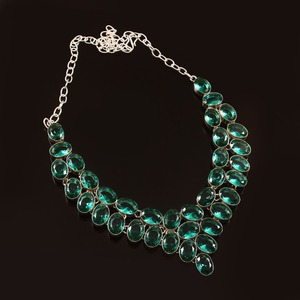 Ensemble de collier en argent tibétain de haute qualité avec perles, chaîne à maillons, symbole religieux chrétien pour femmes - Product Image 2