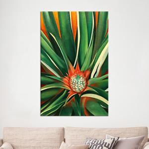 Impression d'ananas tropical vibrant sur toile, décoration botanique estivale, toile encadrée - Product Image 1