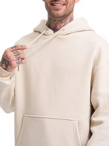 Ensemble de 2 pièces personnalisé grande taille pull jogging coton polaire à capuche pour hommes tenue d'hiver coupe surdimensionnée couleur unie et teinte - Product Image 4