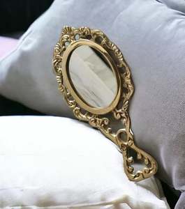 Top Quality Metal Brass Material Hand <b>Mirror</b> Marvelous Design Home Decorative Hand <b>Mirror</b> Perfect Choice For Daily <b>Makeup</b> - Product Image 4