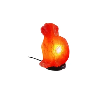 Elegante lámpara hecha a mano de sal del Himalaya en forma de perro con atenuador eléctrico y bombilla Colección exquisita - Product Image 6
